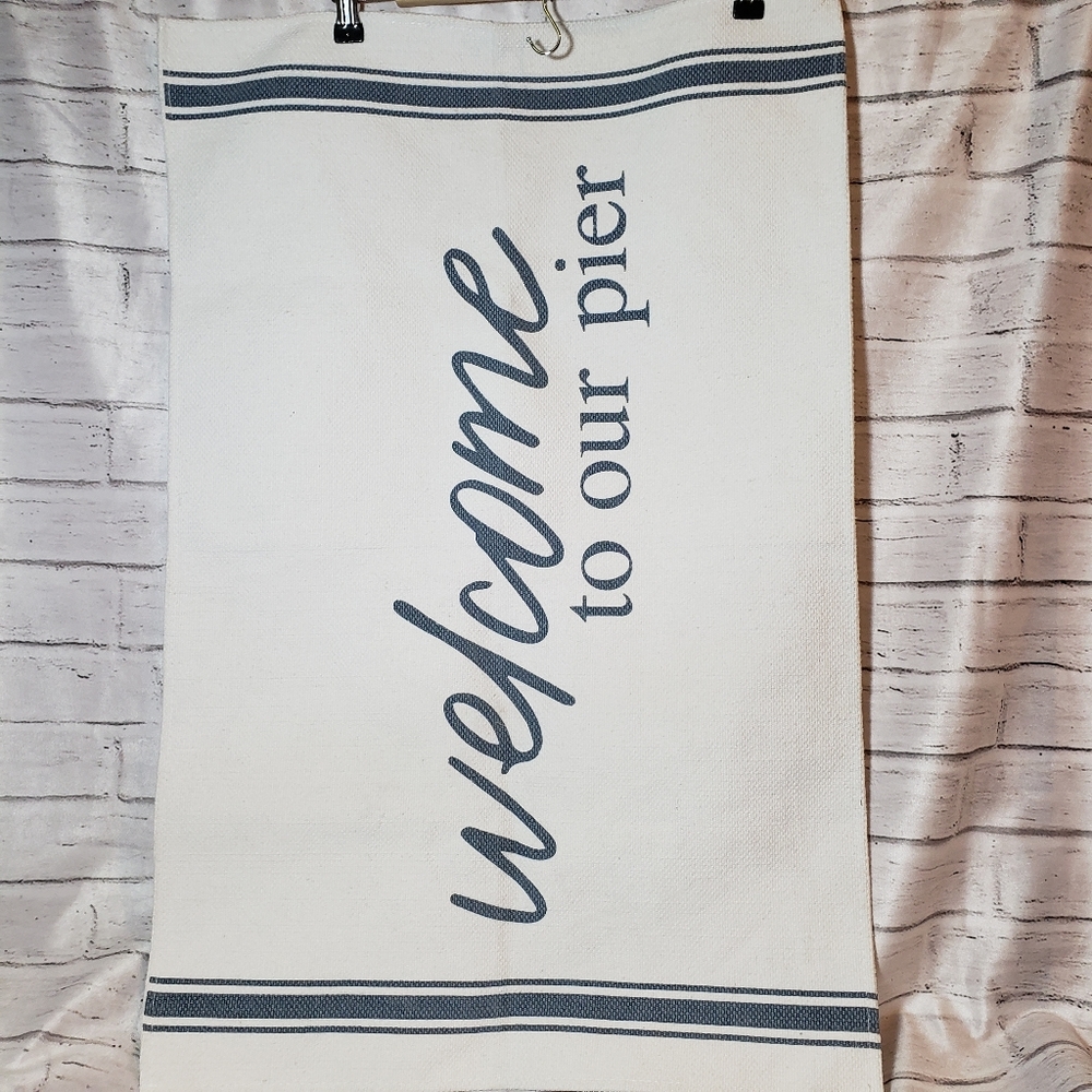 Welcome to our pier white, blue woven area rug